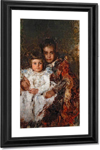 Two Cousins By Antonio Mancini Fine Art Print