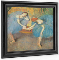 Two Dancers At Rest Or, Dancers In Blue By Edgar Degas Fine Art Print