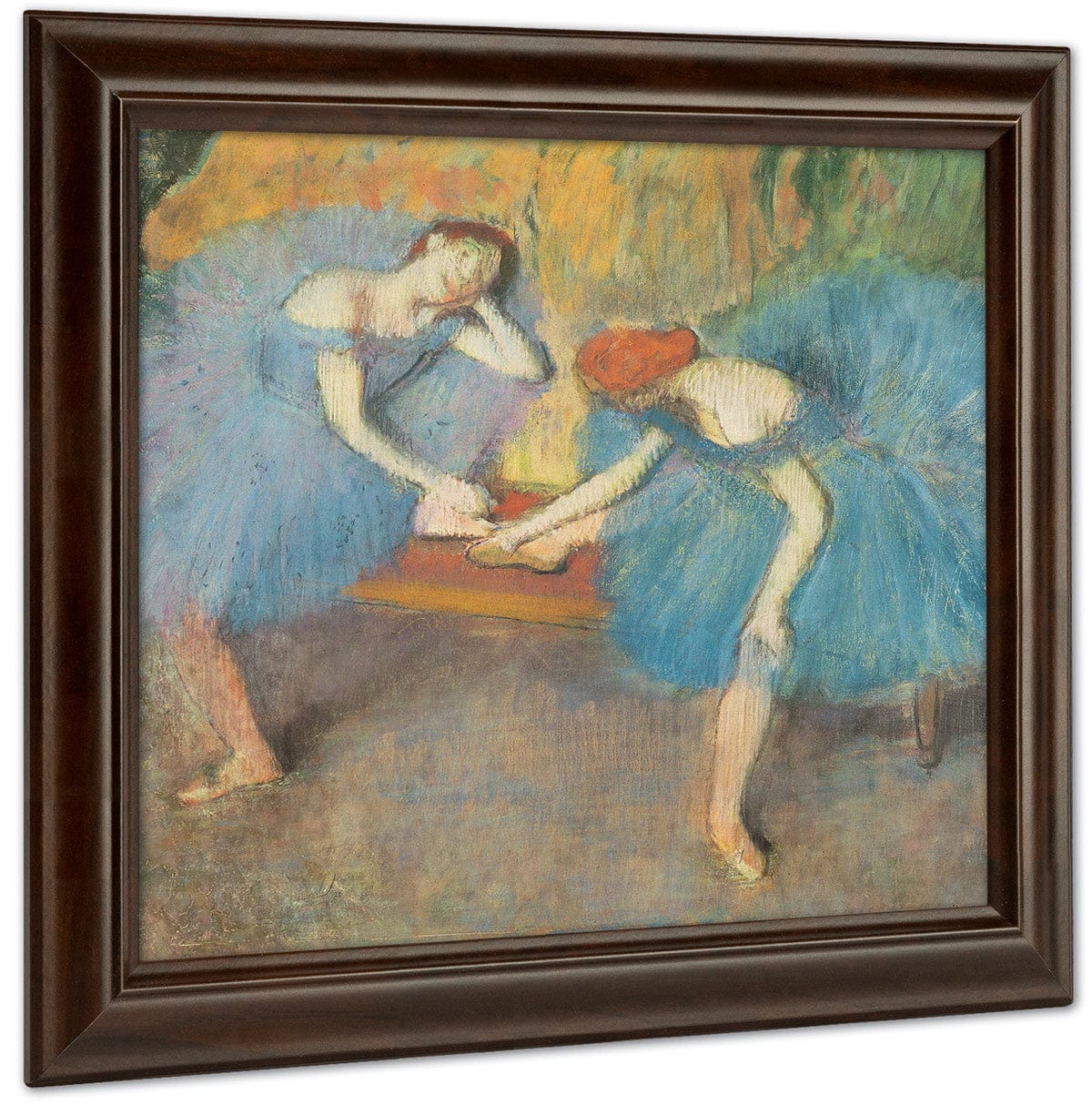 Two Dancers At Rest Or, Dancers In Blue By Edgar Degas Fine Art Print