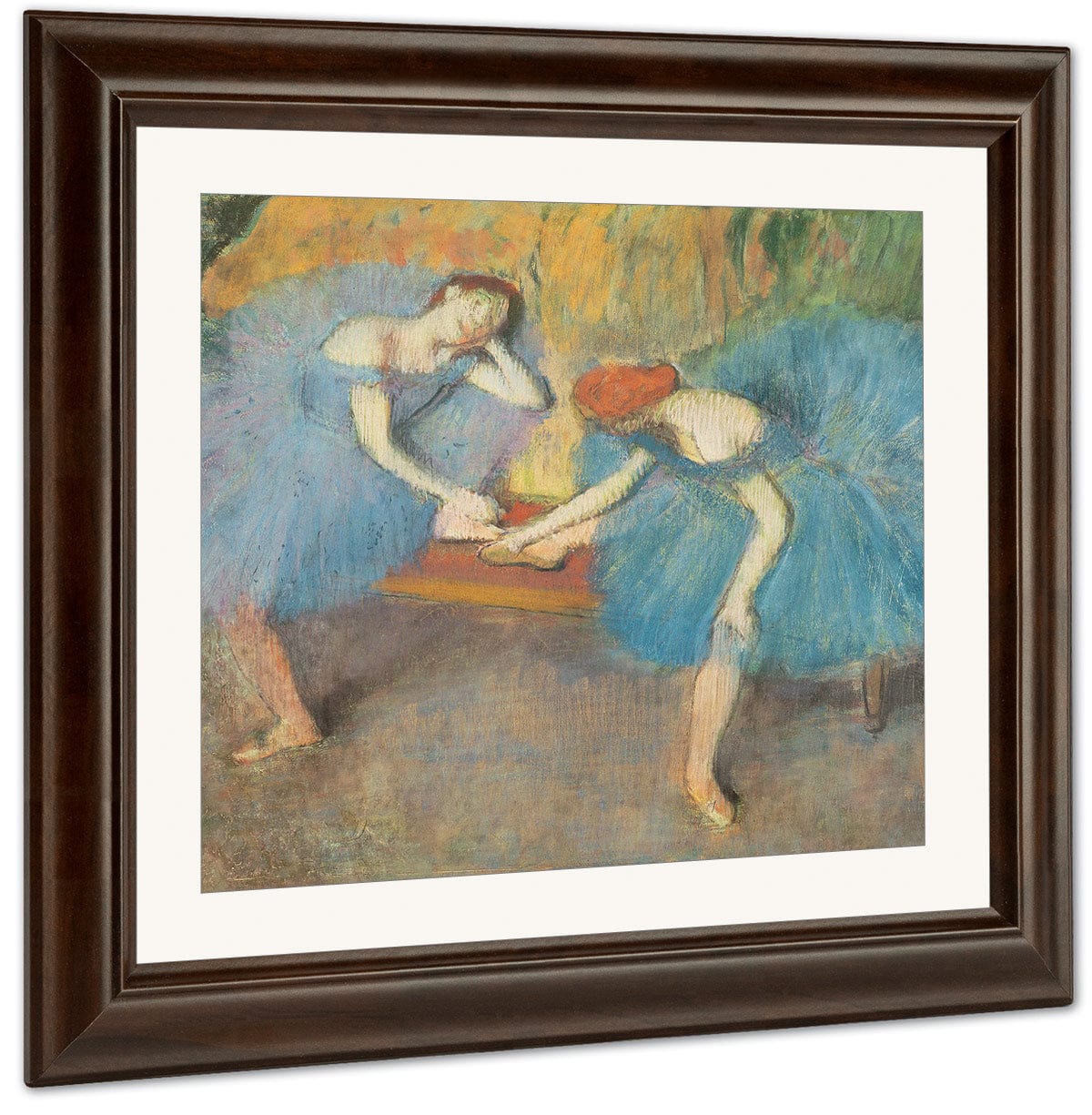 Two Dancers At Rest Or, Dancers In Blue By Edgar Degas Fine Art Print