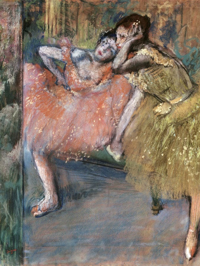 Two Dancers By A Hearth By Edgar Degas Fine Art Print