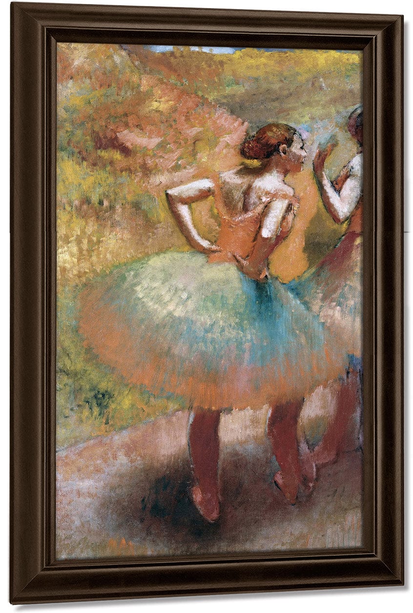Two Dancers In Green Skirts By Edgar Degas Fine Art Print