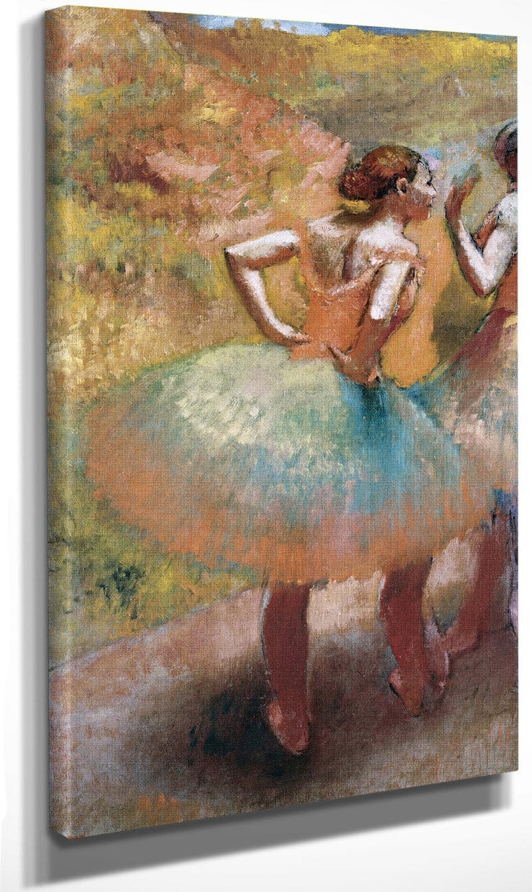 Two Dancers In Green Skirts By Edgar Degas Fine Art Print