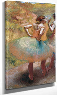Two Dancers In Green Skirts By Edgar Degas Fine Art Print