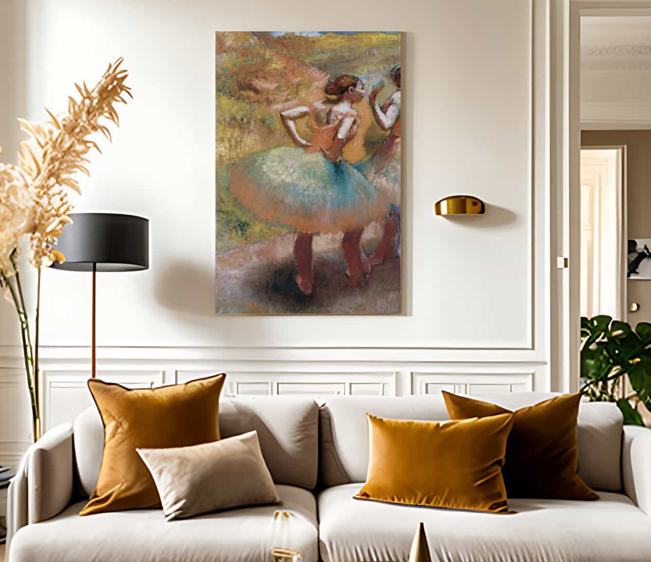 Two Dancers In Green Skirts By Edgar Degas Fine Art Print