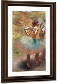 Two Dancers In Green Skirts By Edgar Degas Fine Art Print