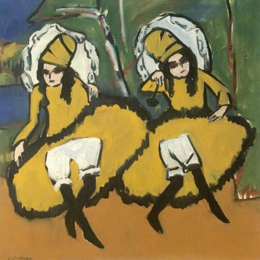 Two Dancing Girl 191011 By Ernst Ludwig Kirchner Fine Art Print