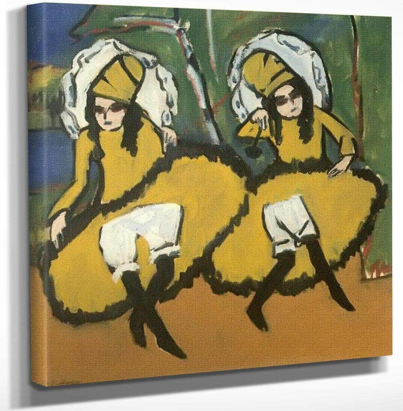 Two Dancing Girl 191011 By Ernst Ludwig Kirchner Fine Art Print