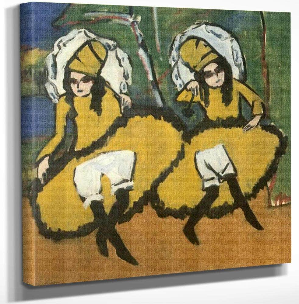 Two Dancing Girl 191011 By Ernst Ludwig Kirchner Fine Art Print