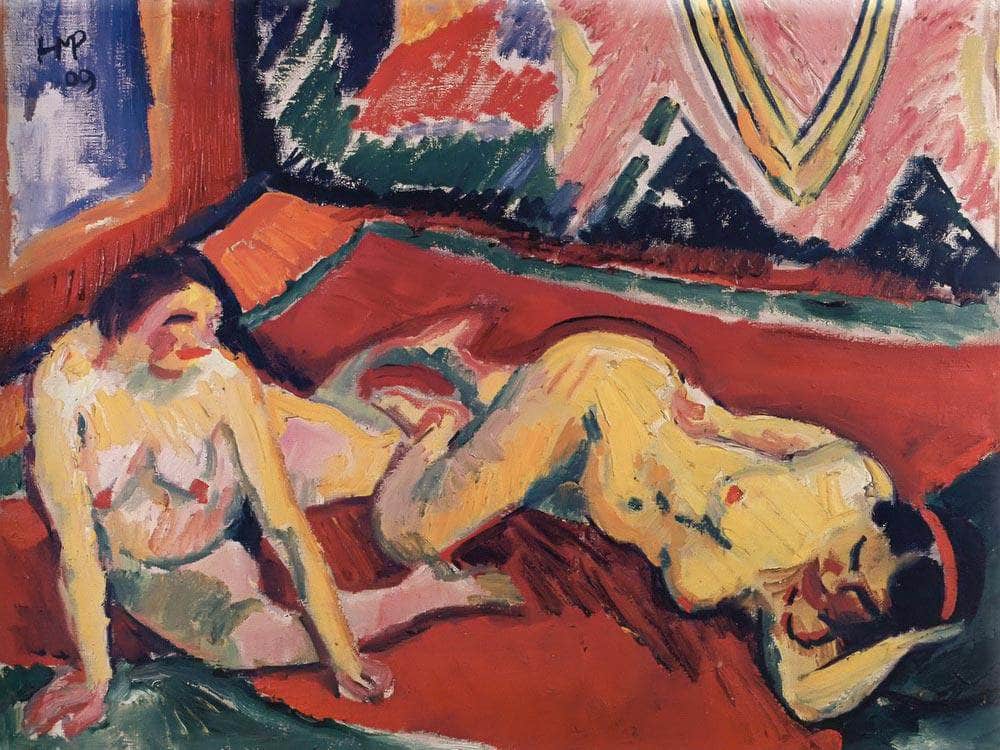 Two Female Nudes In A Room M9 Max Pechstein Fine Art Print