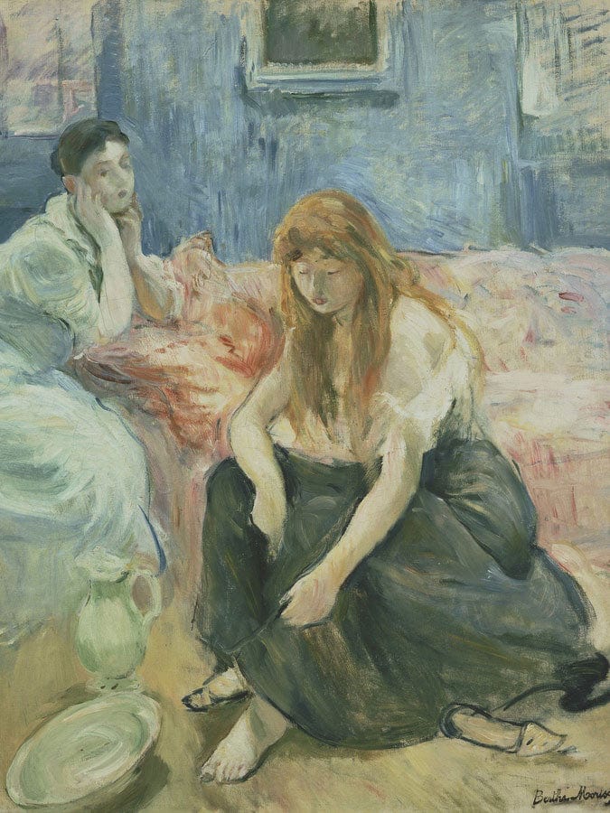 Two Girls By Berthe Morisot Fine Art Print