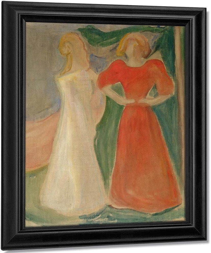 Two Girls By Edvard Munch Fine Art Print