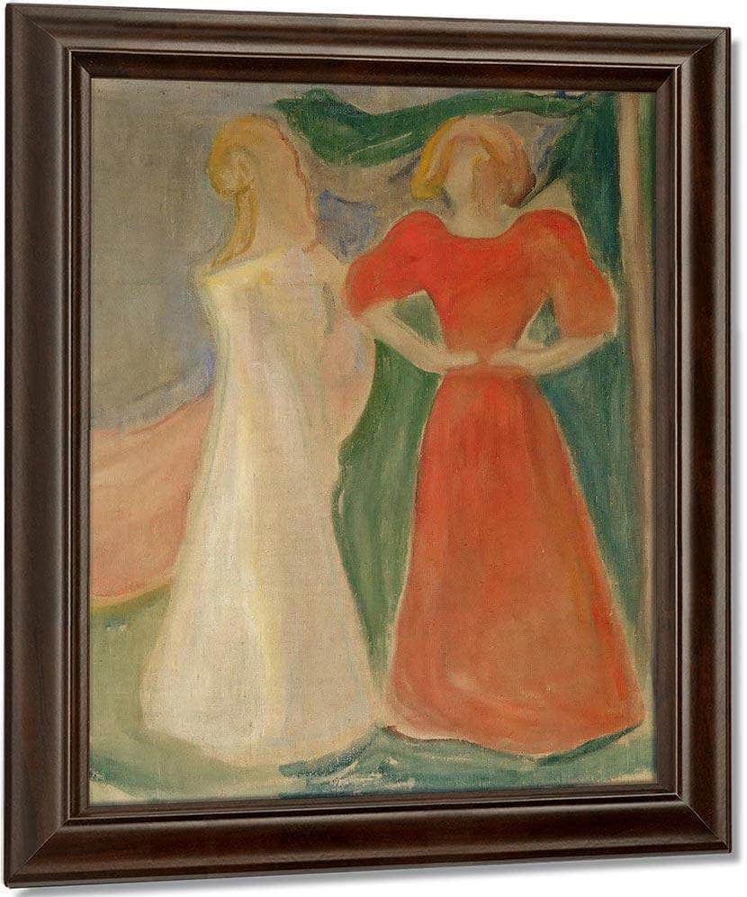 Two Girls By Edvard Munch Fine Art Print
