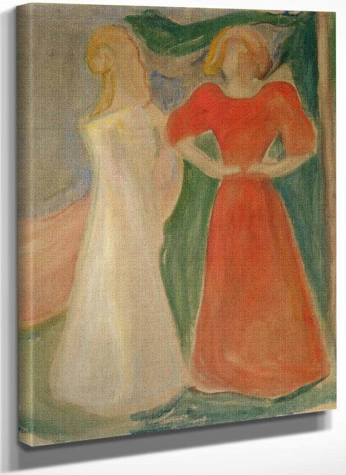 Two Girls By Edvard Munch Fine Art Print