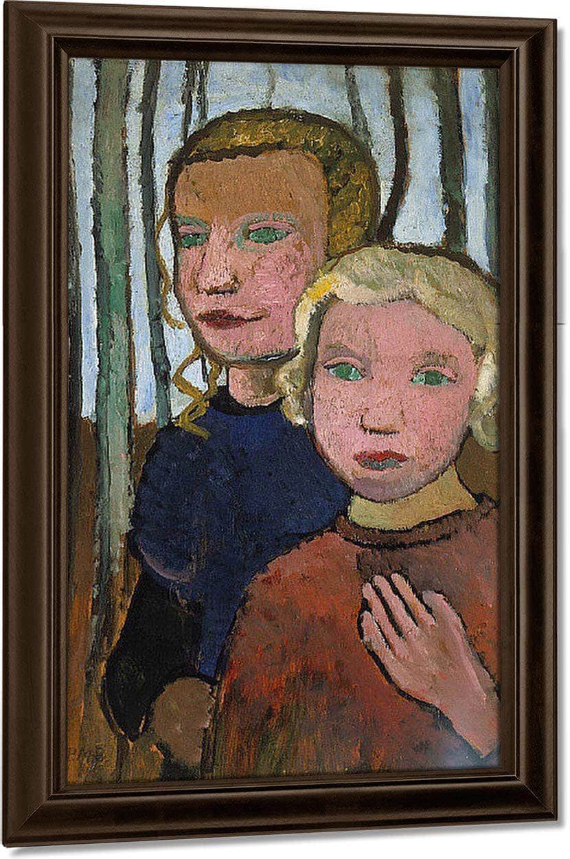 Two Girls In Front Of Birch Trees By Paula Modersohn Becker Fine Art Print
