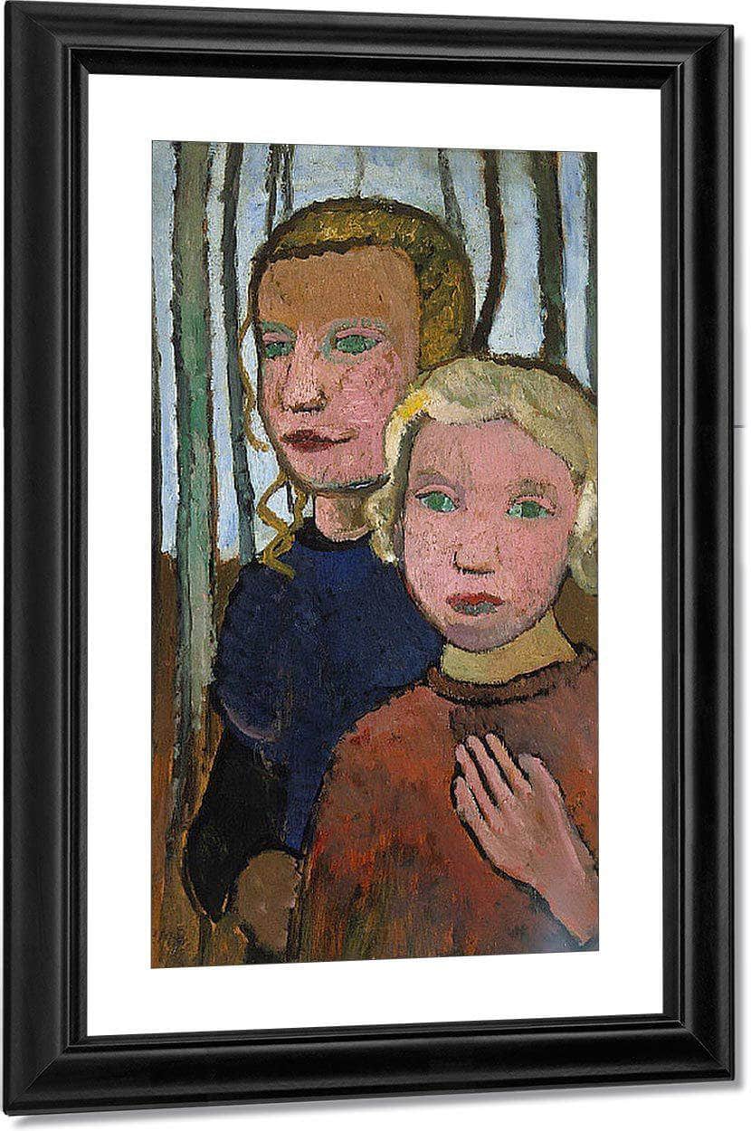 Two Girls In Front Of Birch Trees By Paula Modersohn Becker Fine Art Print
