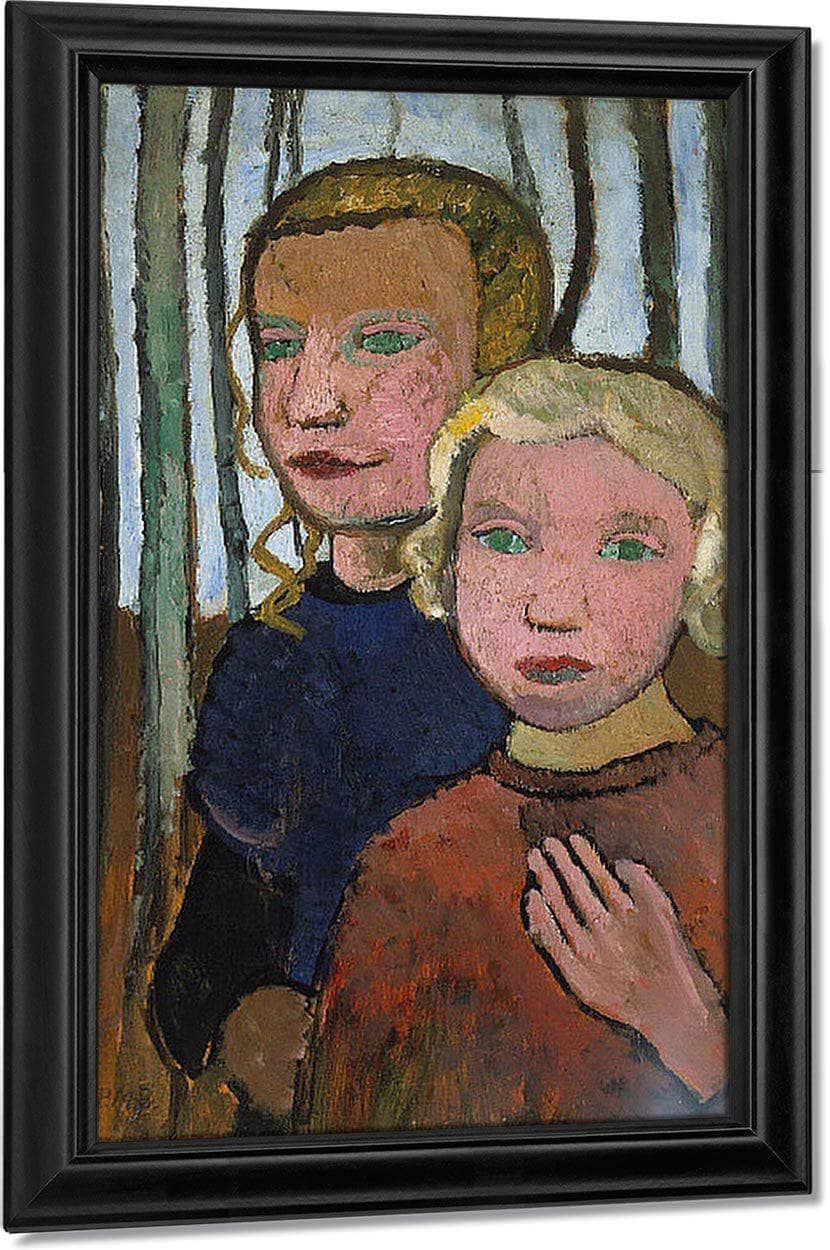 Two Girls In Front Of Birch Trees By Paula Modersohn Becker Fine Art Print