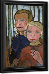 Two Girls In Front Of Birch Trees By Paula Modersohn Becker Fine Art Print