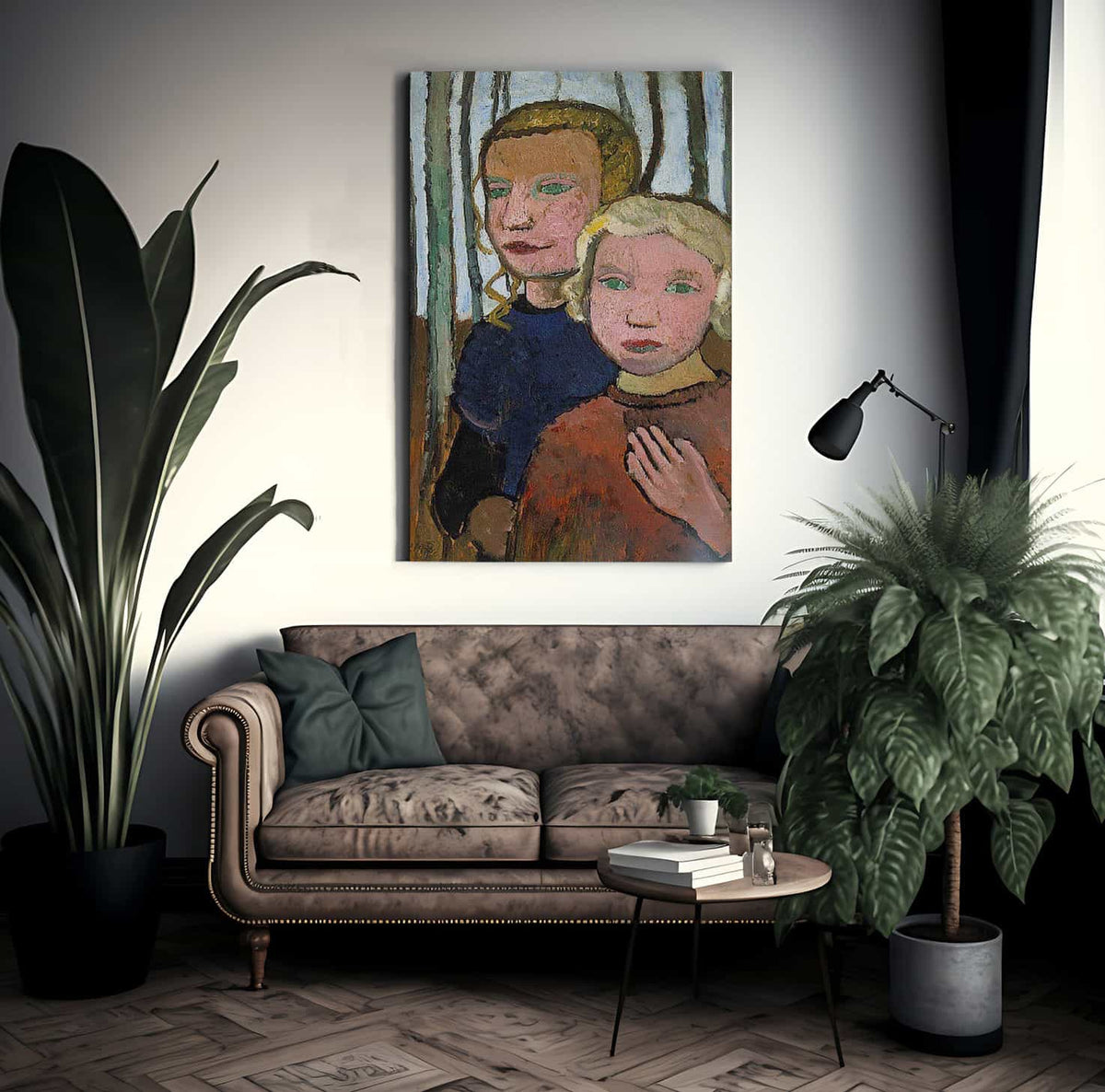 Two Girls In Front Of Birch Trees By Paula Modersohn Becker Fine Art Print