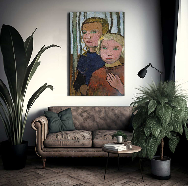 Two Girls In Front Of Birch Trees By Paula Modersohn Becker Fine Art Print