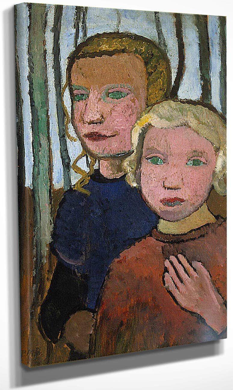 Two Girls In Front Of Birch Trees By Paula Modersohn Becker Fine Art Print