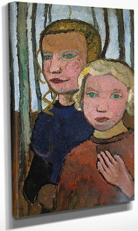 Two Girls In Front Of Birch Trees By Paula Modersohn Becker Fine Art Print
