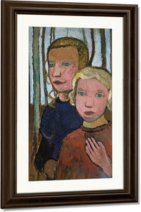 Two Girls In Front Of Birch Trees By Paula Modersohn Becker Fine Art Print