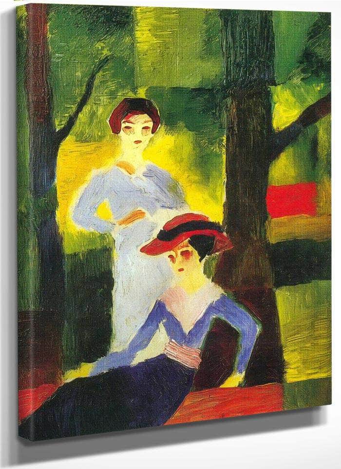Two Girls In The Forest By August Macke Fine Art Print