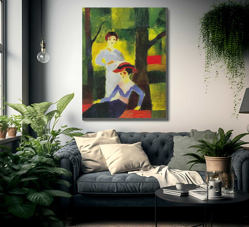 Two Girls In The Forest By August Macke Fine Art Print