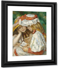 Two Girls Reading By Pierre Auguste Renoir Fine Art Print