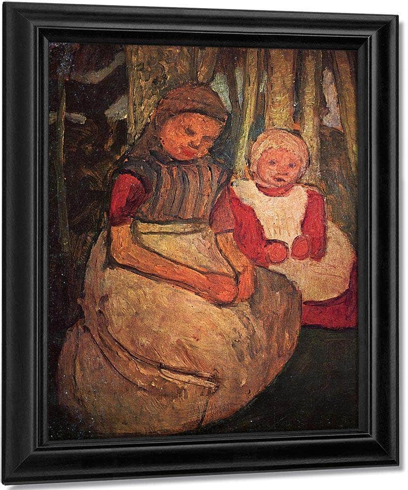 Two Girls Sitting In The Birch Forest By Paula Modersohn Becker Fine Art Print