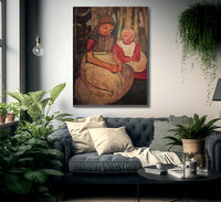 Two Girls Sitting In The Birch Forest By Paula Modersohn Becker Fine Art Print