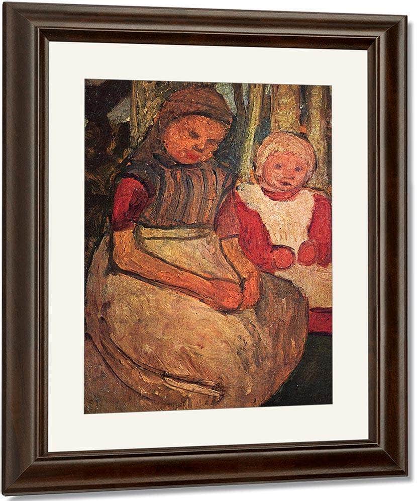 Two Girls Sitting In The Birch Forest By Paula Modersohn Becker Fine Art Print