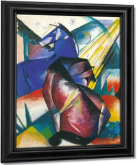 Two Horses By Franz Marc Fine Art Print