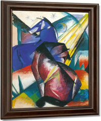Two Horses By Franz Marc Fine Art Print