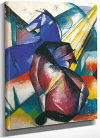 Two Horses By Franz Marc Fine Art Print