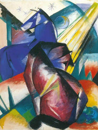 Two Horses By Franz Marc Fine Art Print
