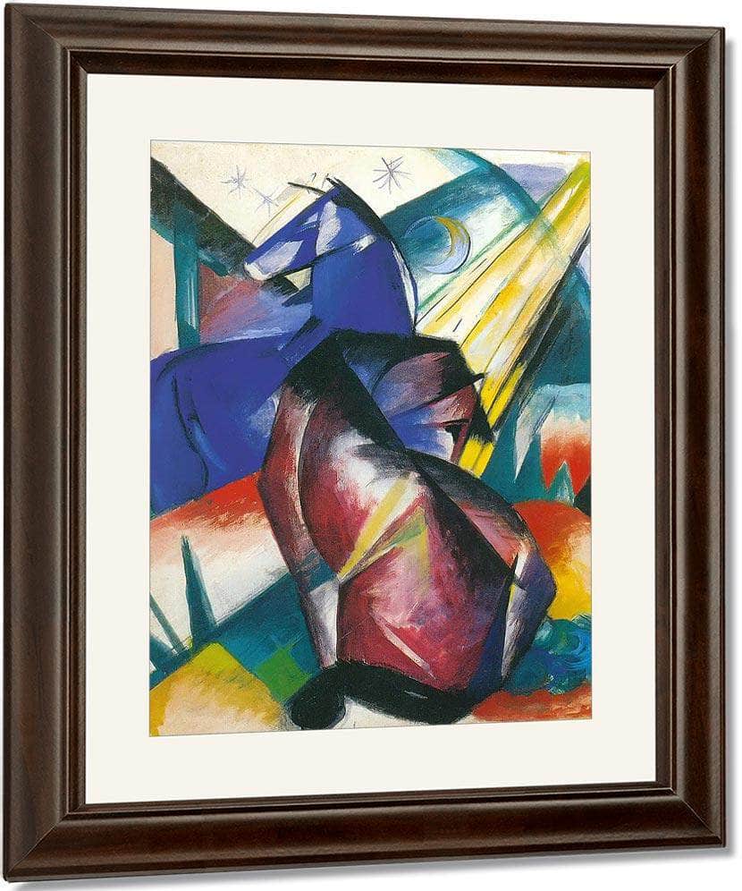 Two Horses By Franz Marc Fine Art Print