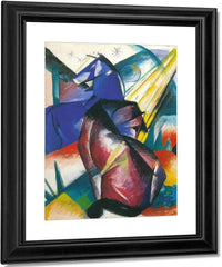 Two Horses By Franz Marc Fine Art Print