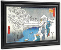 Two Ladies Conversing In The Snow By Hiroshige Fine Art Print