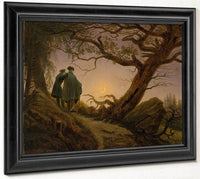 Two Men Contemplating The Moon 1830 By Caspar David Friedrich Fine Art Print