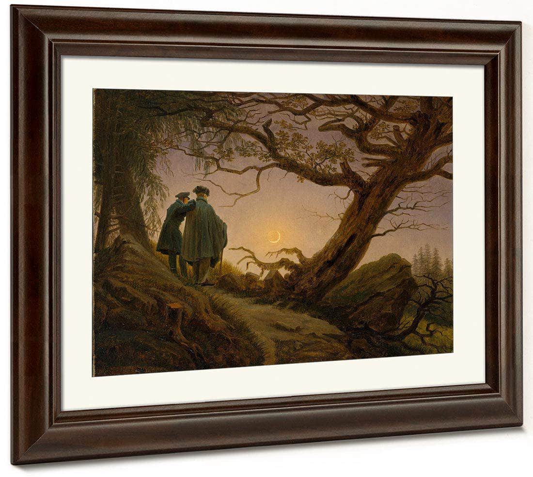 Two Men Contemplating The Moon 1830 By Caspar David Friedrich Fine Art Print