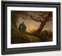 Two Men Contemplating The Moon 1830 By Caspar David Friedrich Fine Art Print