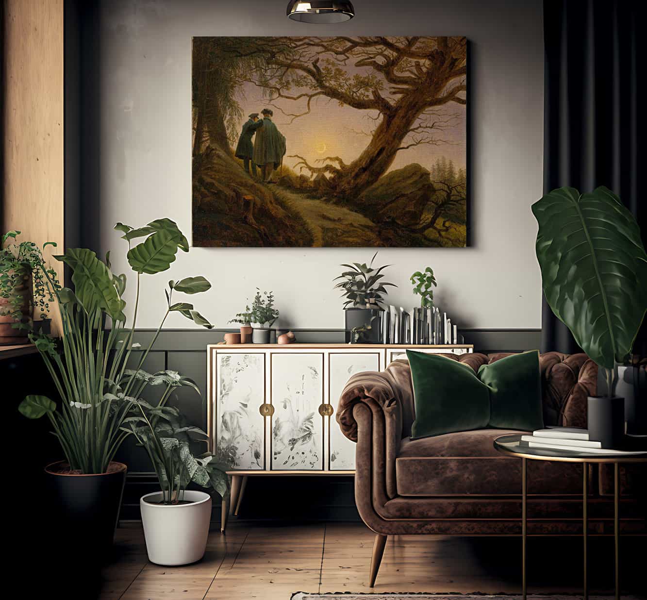 Two Men Contemplating The Moon 1830 By Caspar David Friedrich Fine Art Print