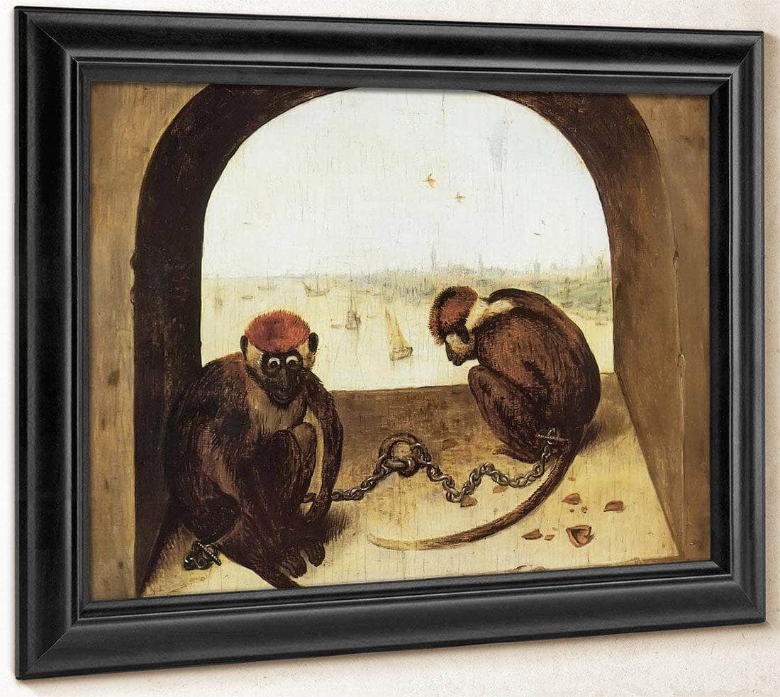 Two Monkeys 1562 By Pieter Bruegel Fine Art Print