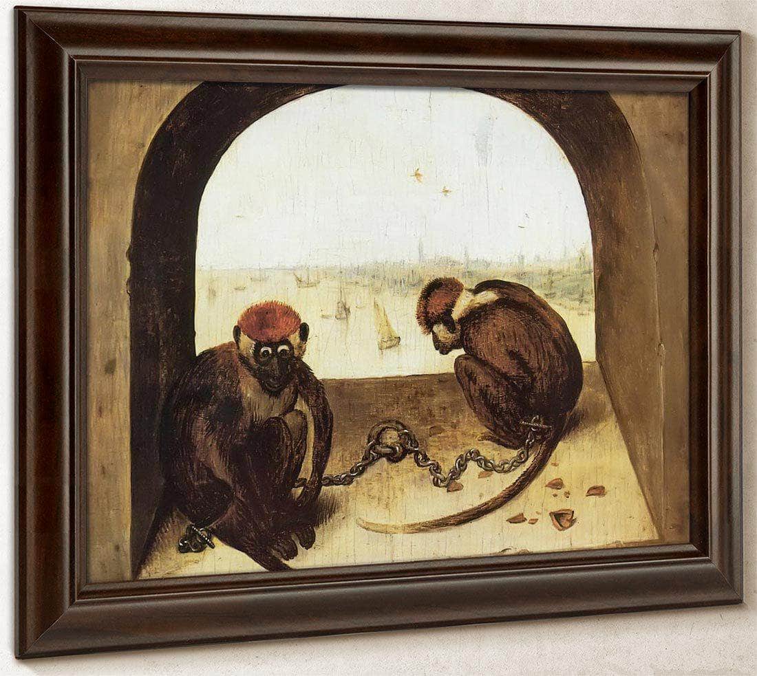 Two Monkeys 1562 By Pieter Bruegel Fine Art Print