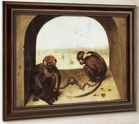 Two Monkeys 1562 By Pieter Bruegel Fine Art Print