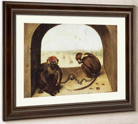 Two Monkeys 1562 By Pieter Bruegel Fine Art Print