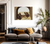 Two Monkeys 1562 By Pieter Bruegel Fine Art Print