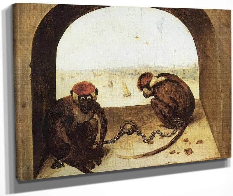 Two Monkeys 1562 By Pieter Bruegel Fine Art Print